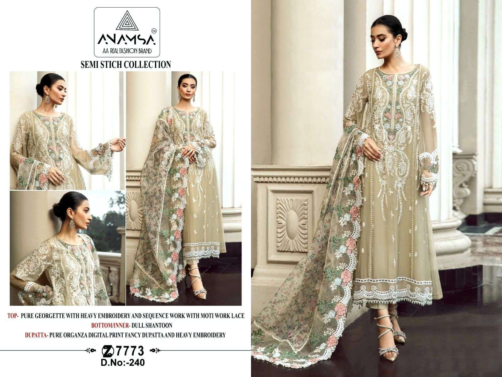 Anamsa 240 Georgette Salwar Kameez Wholesale catalog