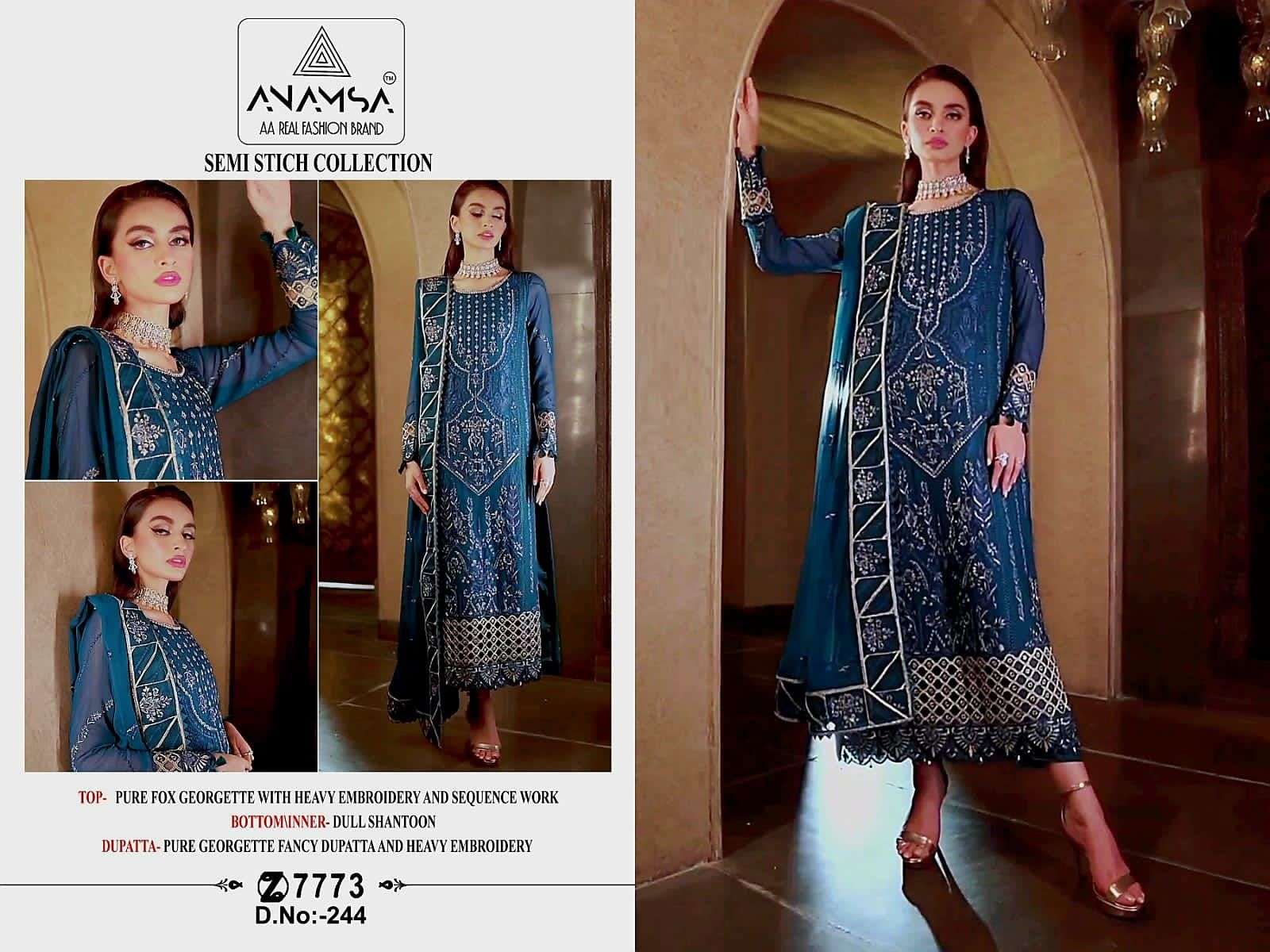 Anamsa 244 Georgette Sequence Embroidered Salwar Kameez Wholesale catalog