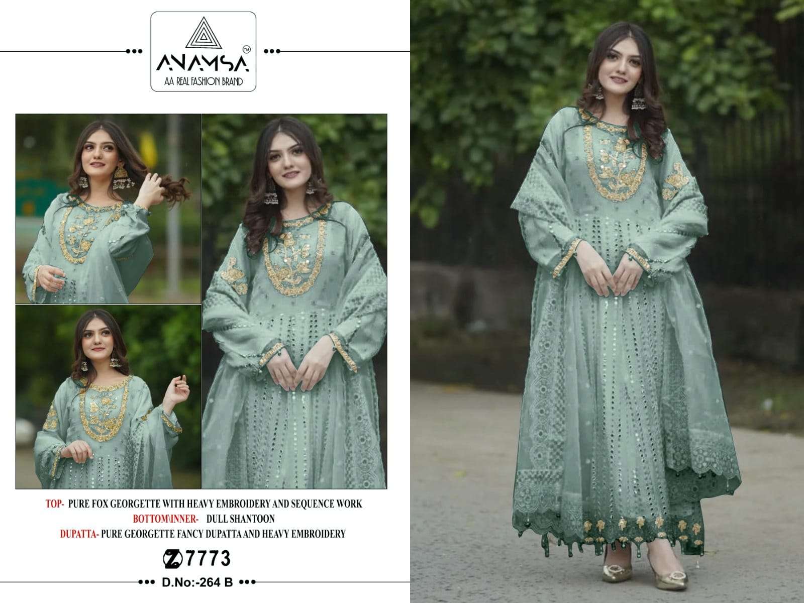 Anamsa 264 A To D Hits Color Salwar Kameez Wholesale catalog