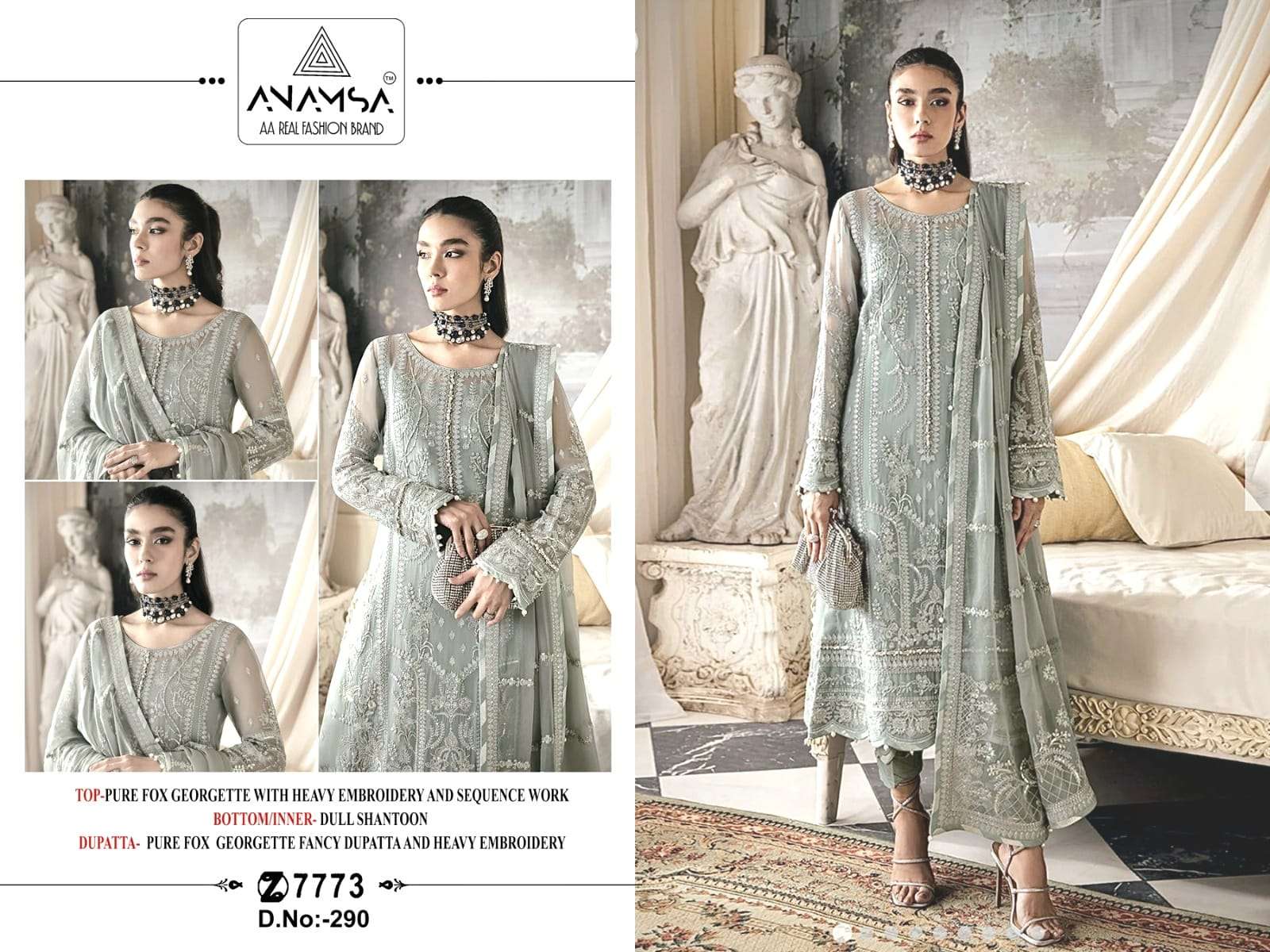 Anamsa 290 Georgette Salwar Kameez Wholesale catalog