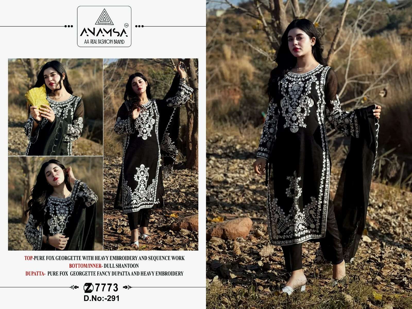 Anamsa 291 Heavy Georgette Salwar Kameez Wholesale catalog