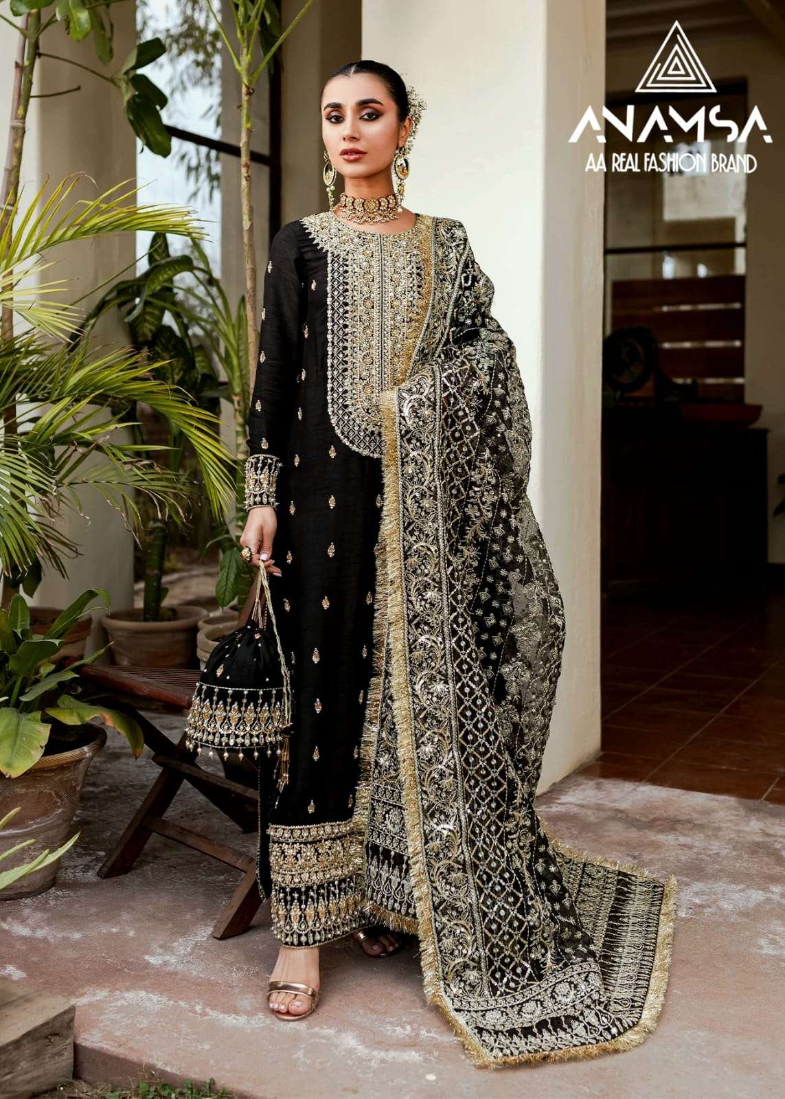 Anamsa 294 Black Georgette Salwar Kameez Wholesale catalog