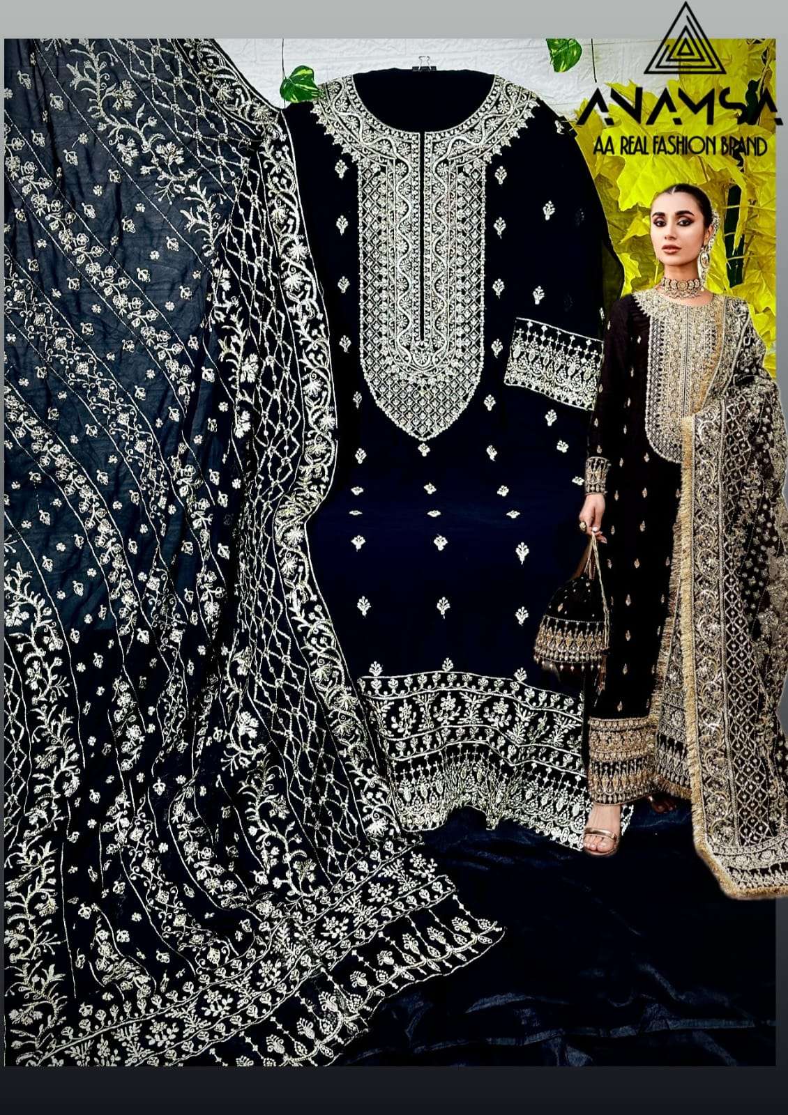 Anamsa 294 Black Georgette Salwar Kameez Wholesale catalog