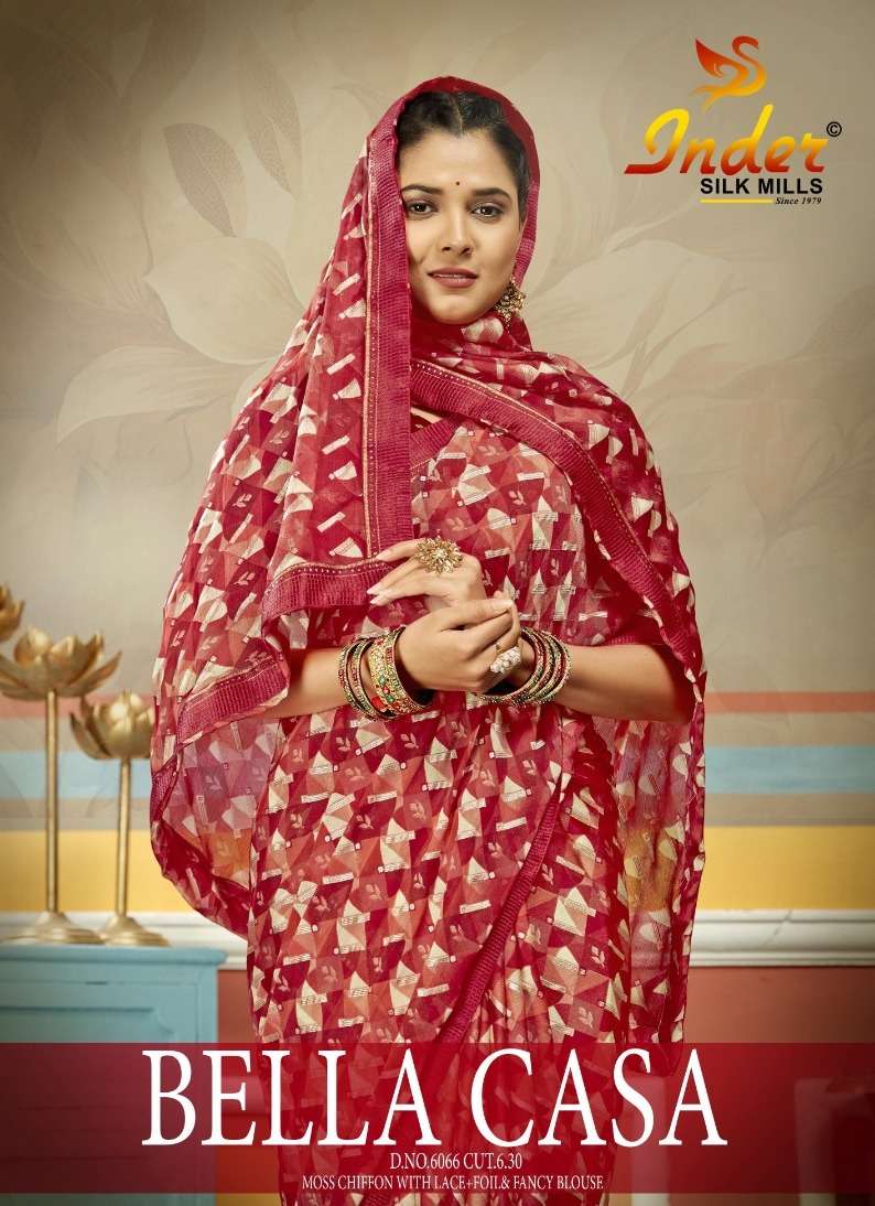 BELLA CASA 6066 INDER SILK MILLS Saree Wholesale catalog