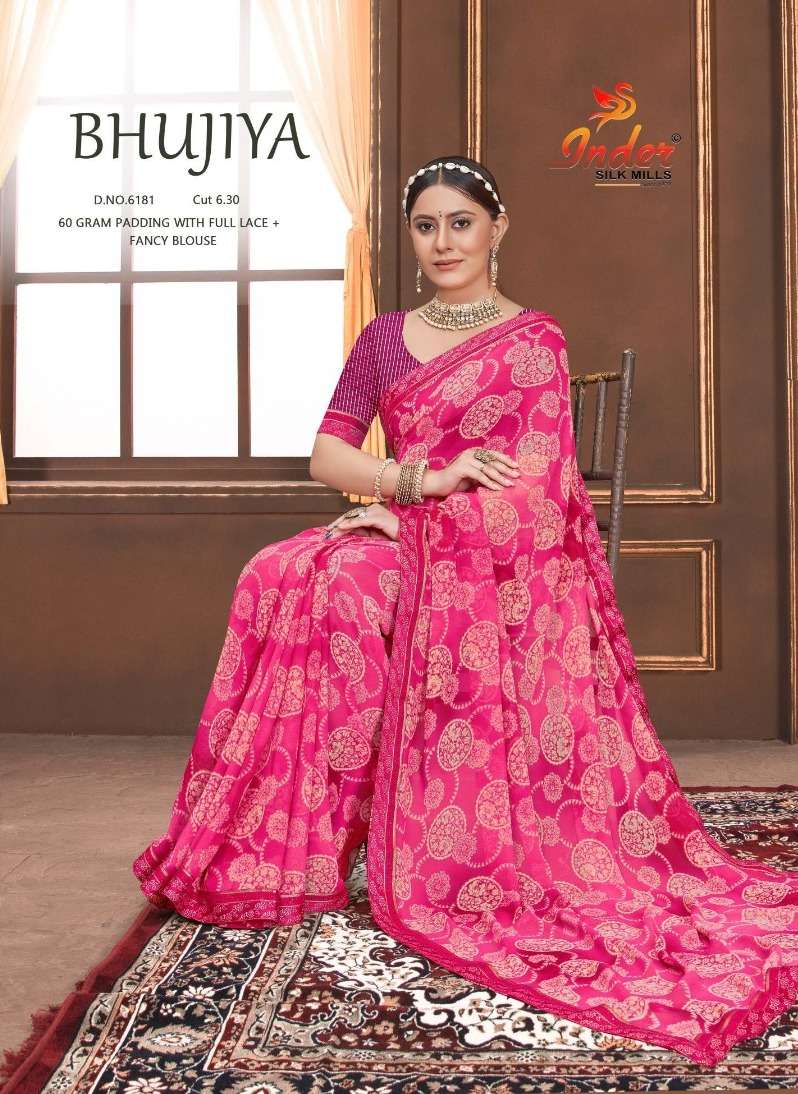 BHUJIYA 6181 INDER SILK MILLS Saree Wholesale catalog