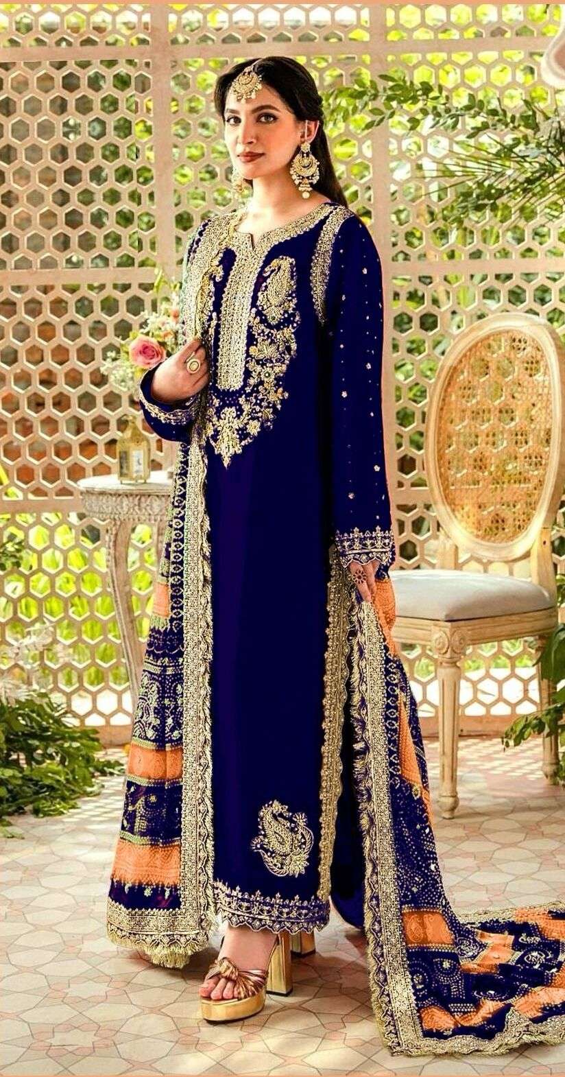 Bilqis B 17 E To H Faux Georgette Embroidered Pakistani Suits Wholesale catalog