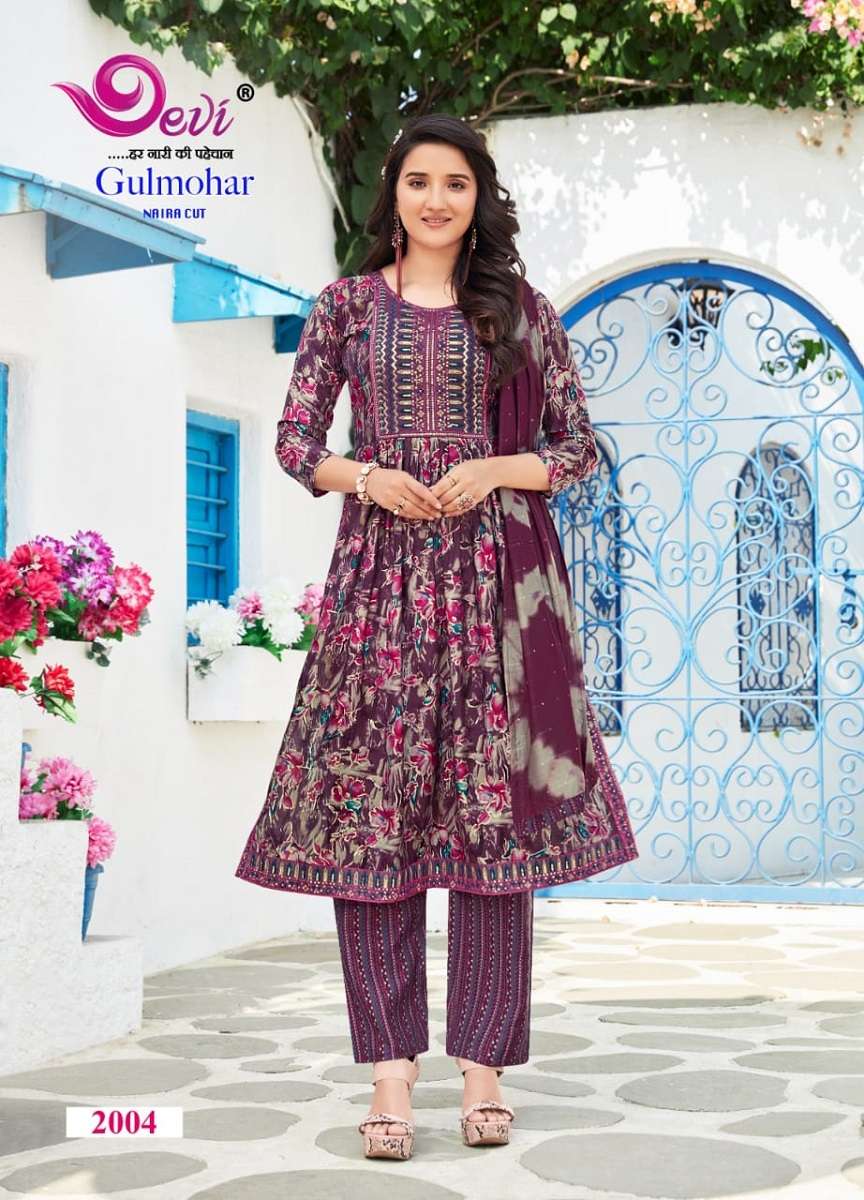 Devi Gulmohar Vol-2 -Nyra Cut Kurti Pant With Dupatta -Wholesale Catalog