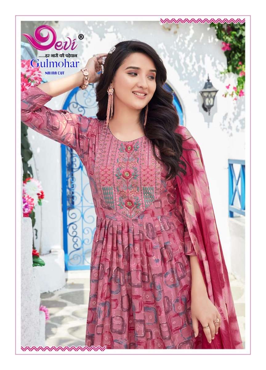 Devi Gulmohar Vol-2 -Nyra Cut Kurti Pant With Dupatta -Wholesale Catalog