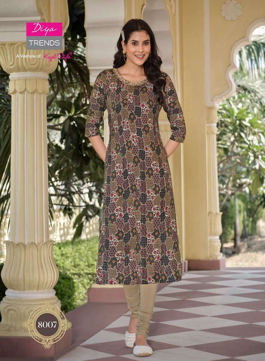 Diya Trends Garden City Vol-8 – Straight Kurtis -Wholesale Catalog