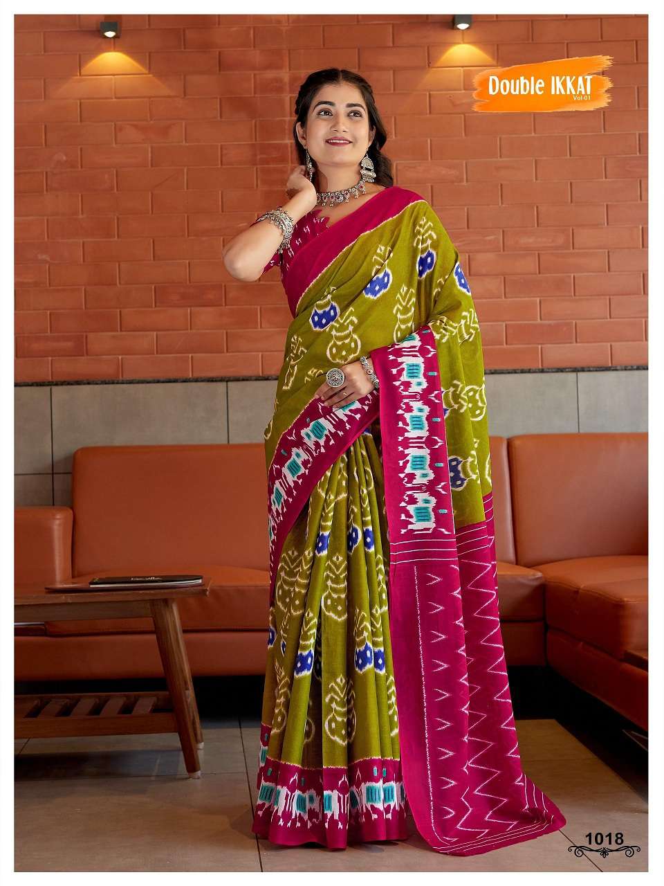 Double Ikkat Vol-1 Cotton Sarees Wholesale Catalog 