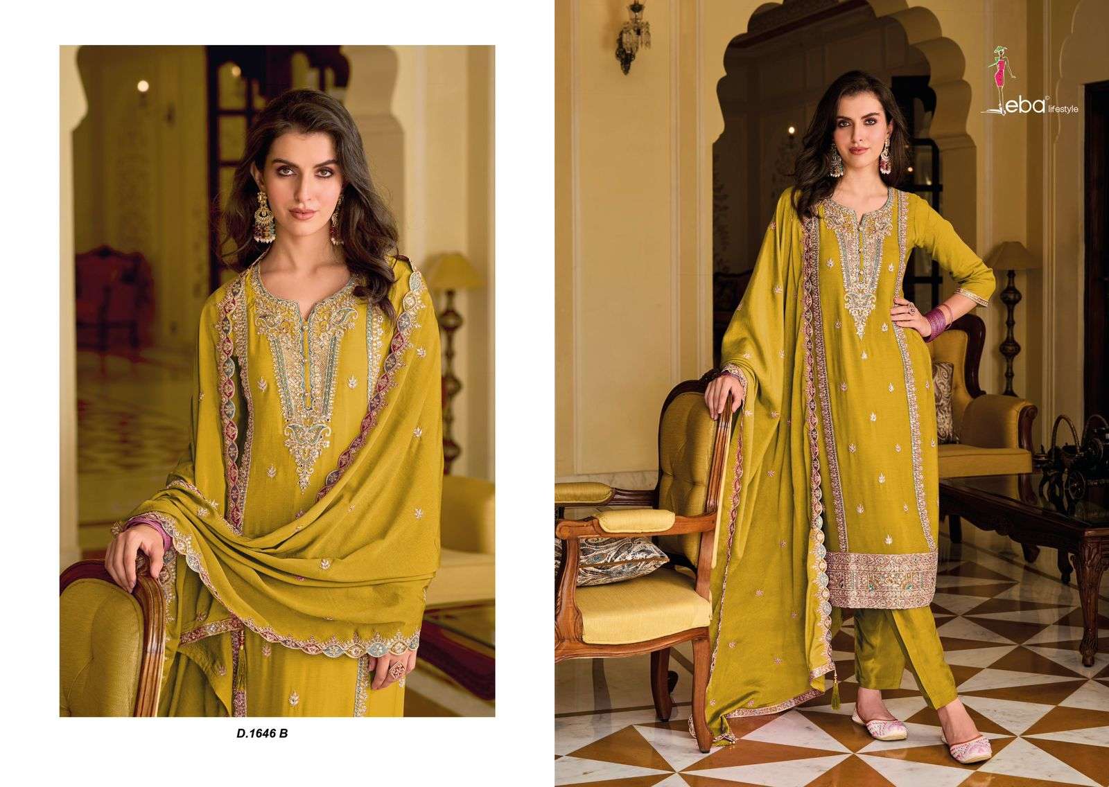 Eba Ayat Color Heavy Chinon Salwar Kameez Wholesale catalog