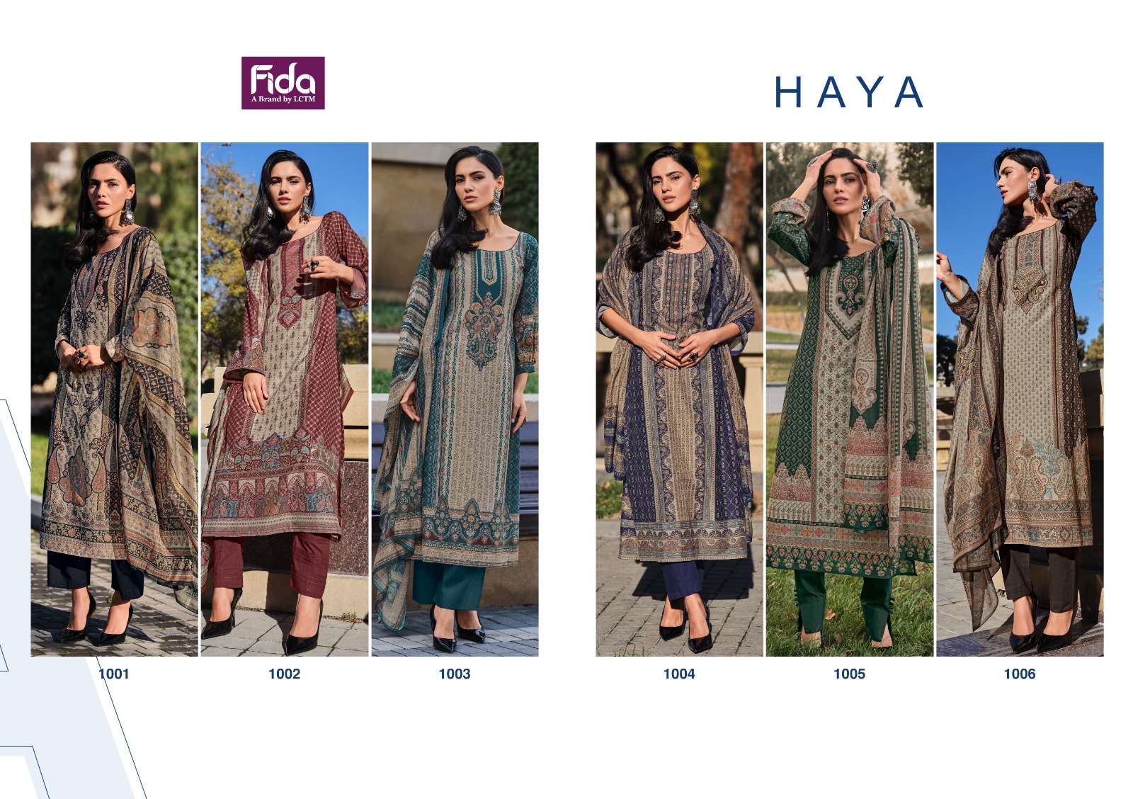 Fida Haya Digital Printed Cotton Dress Material Wholesale catalog