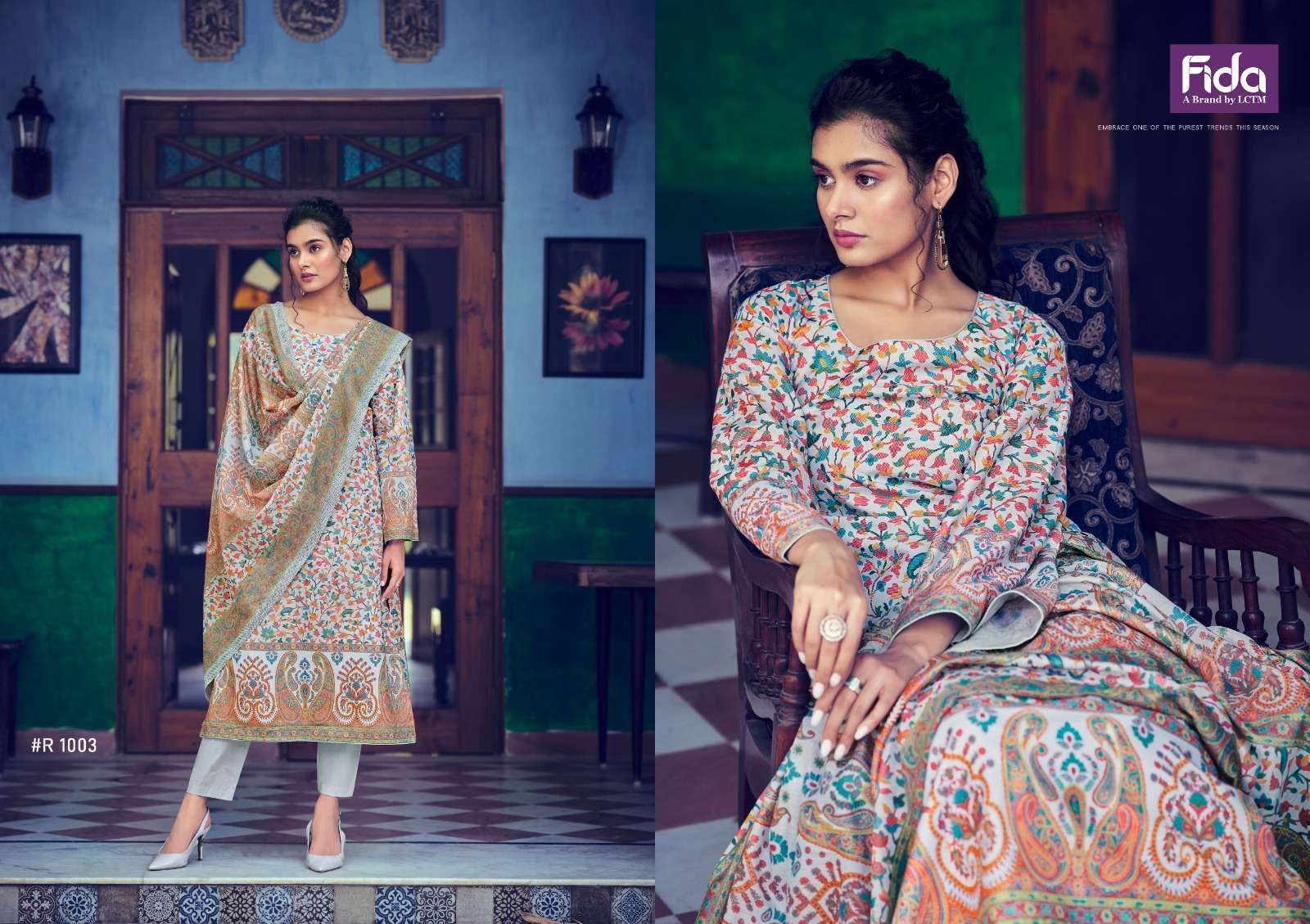 Fida Rahat Digital Print Cotton Designer Dress Material Wholesale catalog