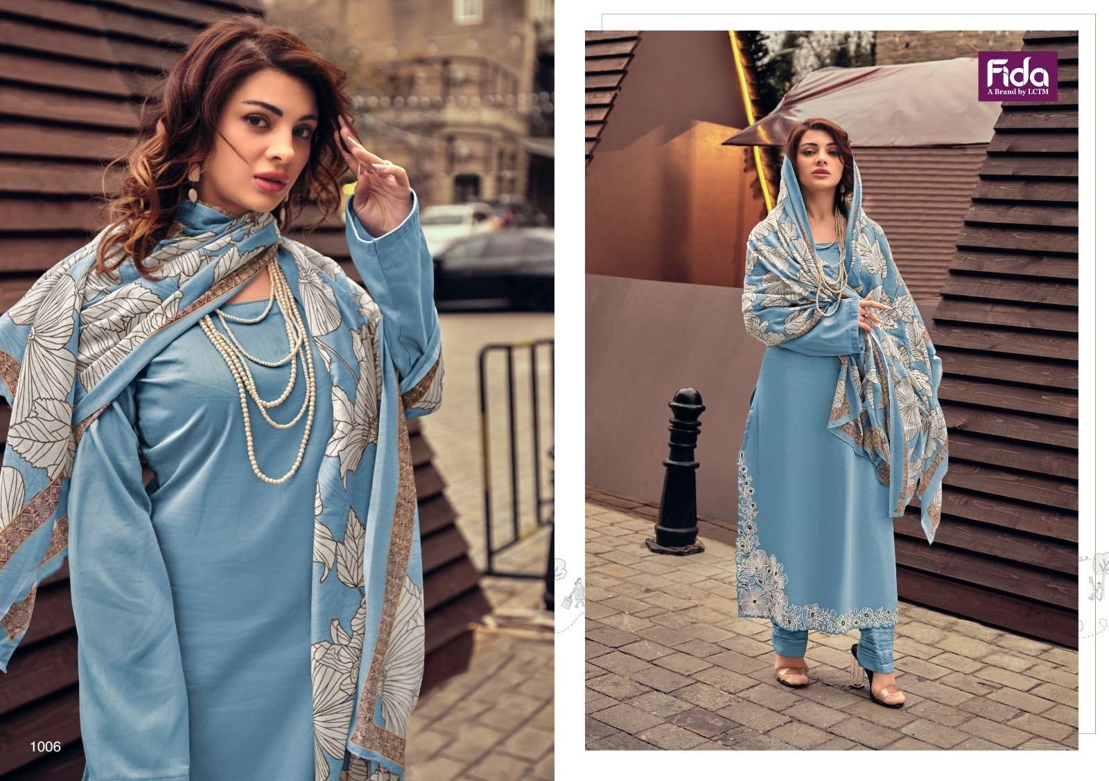 Fida Verika Cotton Satin Embroidery Salwar Kameez Wholesale catalog