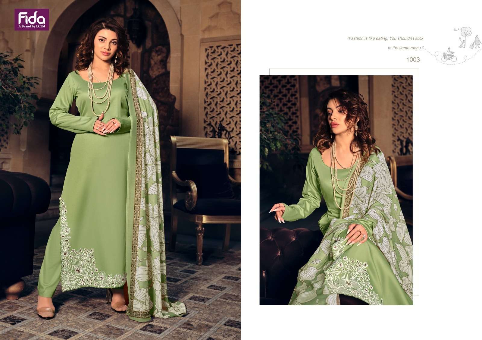 Fida Verika Cotton Satin Embroidery Salwar Kameez Wholesale catalog