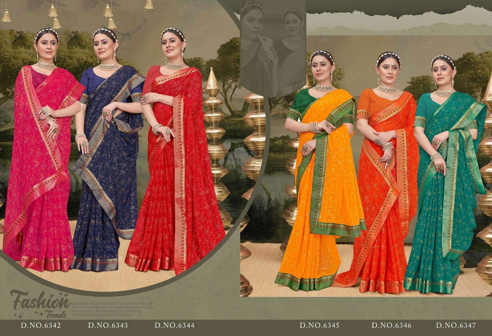 GENIUS 6342 INDER SILK MILLS Saree Wholesale catalog