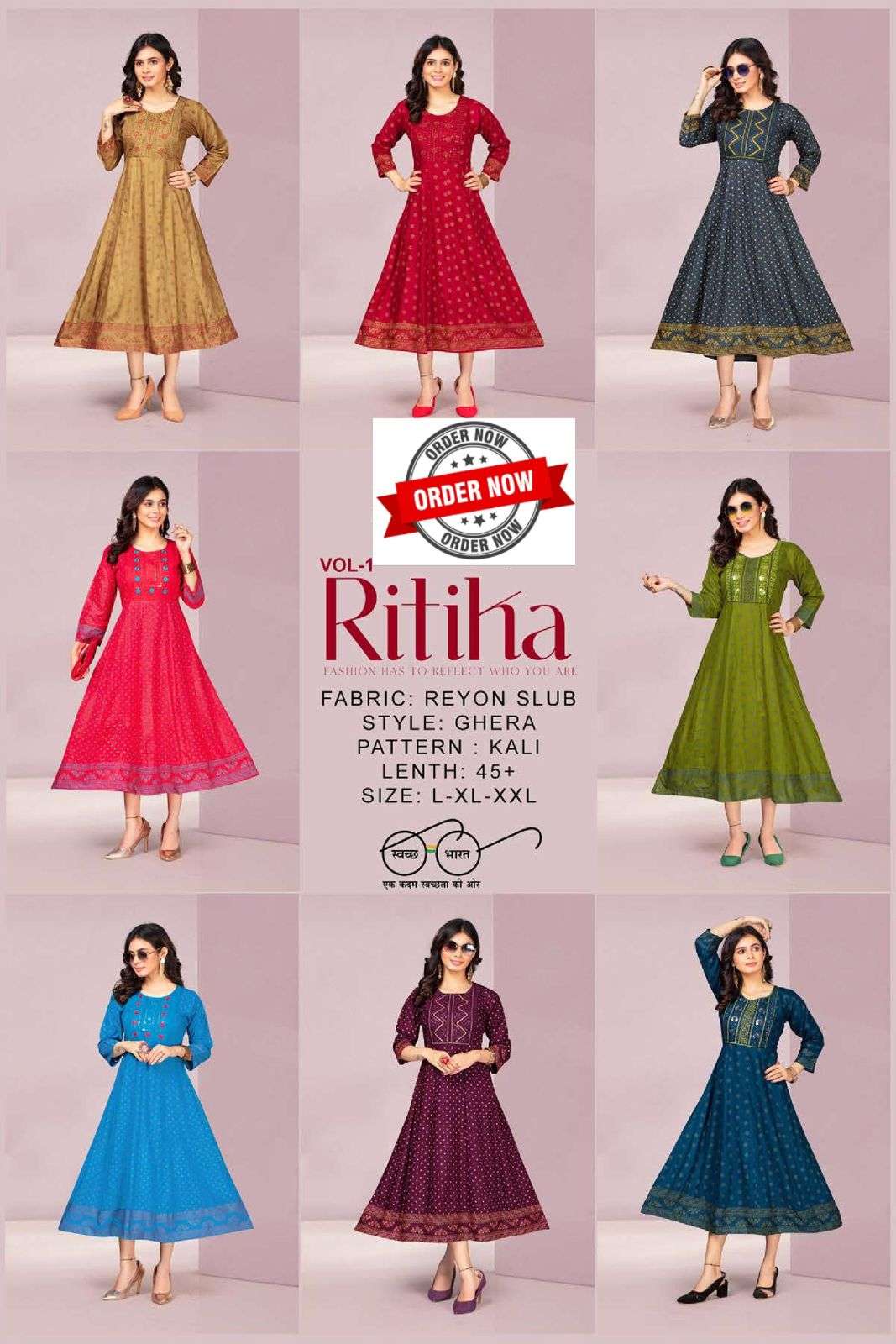 GOLDEN RITIKA VOL.1 Kurti Wholesale catalog