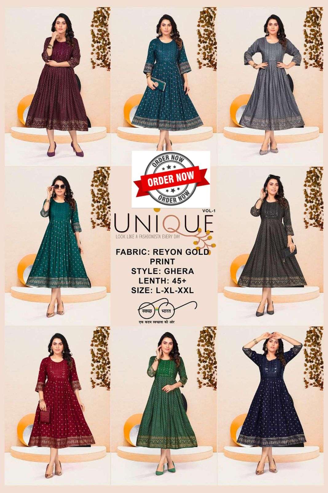 GOLDEN UNIQUE VOL.1 Kurti Wholesale catalog