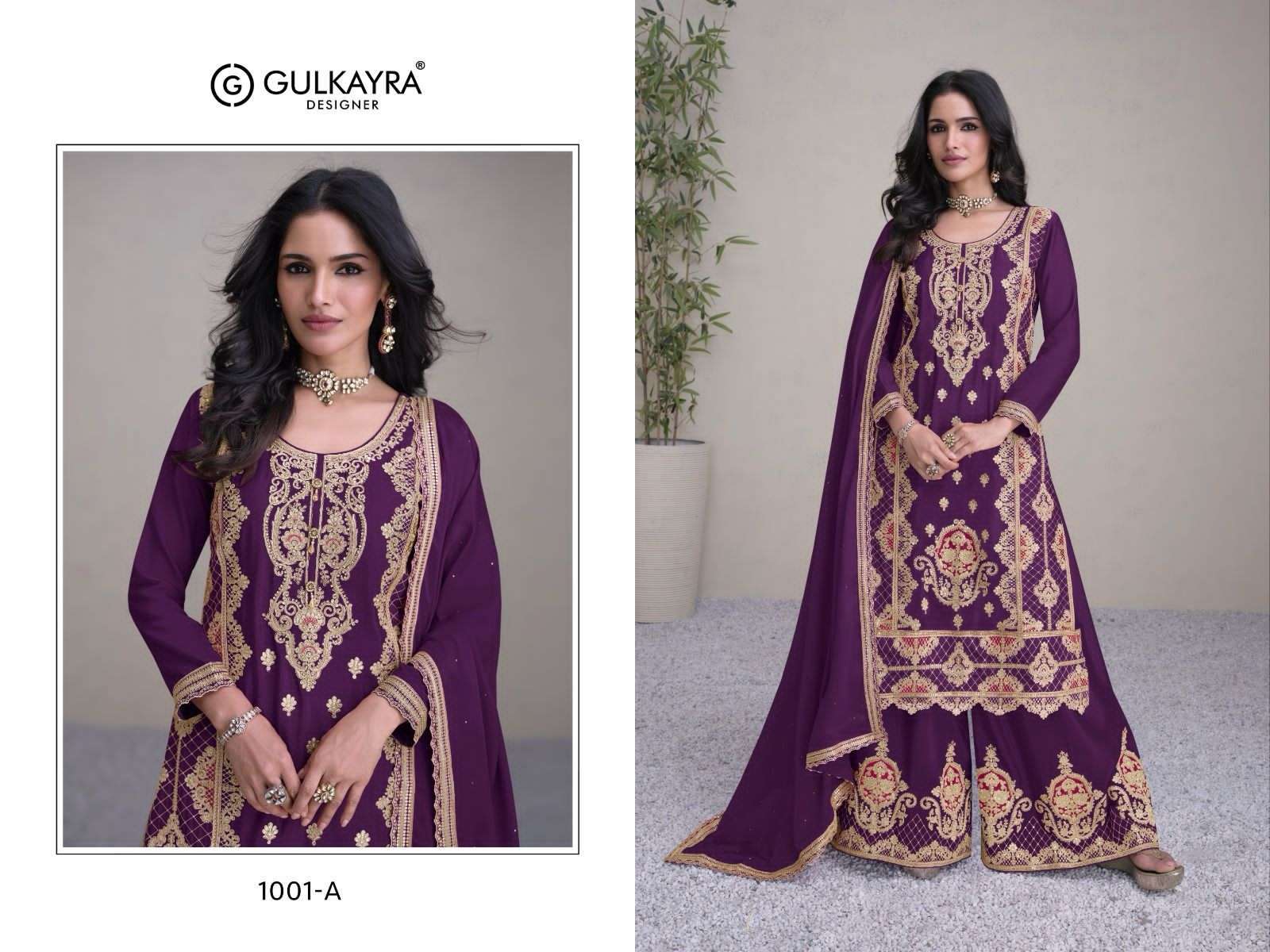 Gulkayra Hirwa Real Chinon Designer Salwar Kameez Wholesale catalog