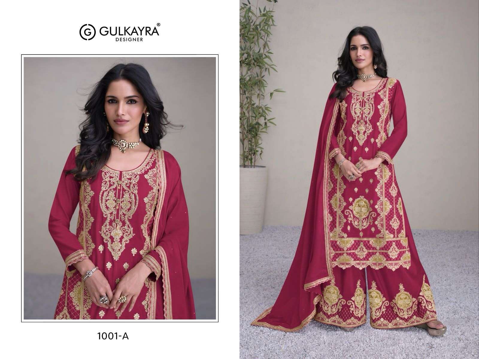 Gulkayra Hirwa Real Chinon Designer Salwar Kameez Wholesale catalog