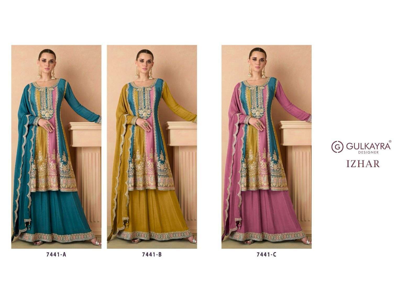 Gulkayra Izhar 7441 Colors Real Chinon Designer Salwar Suits Wholesale catalog