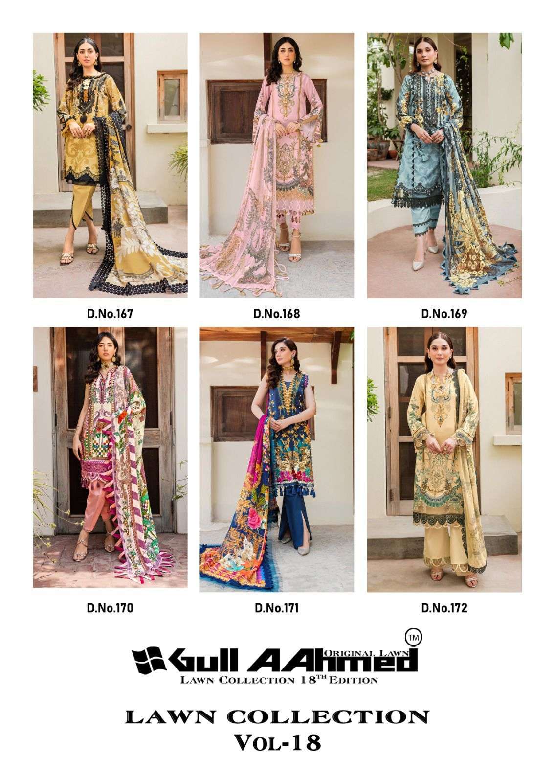 Gull A Ahmed Vol 18 Lawn Cotton Dress Material  Wholesale catalog