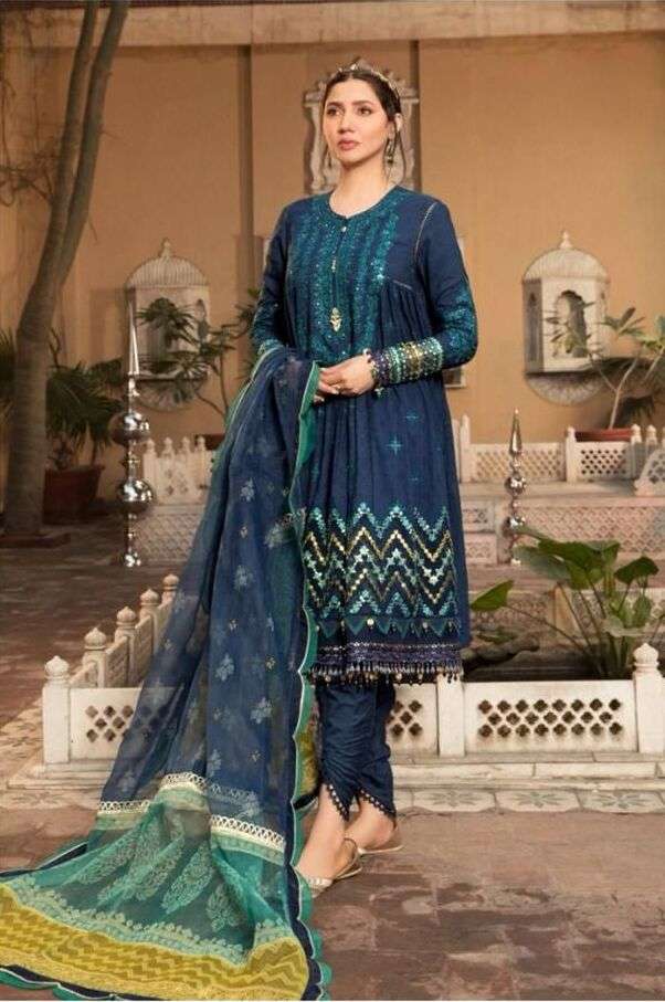 Hazzel M Print 068 Ab Chiffon Dupatta Pakistani Suits Wholesale catalog