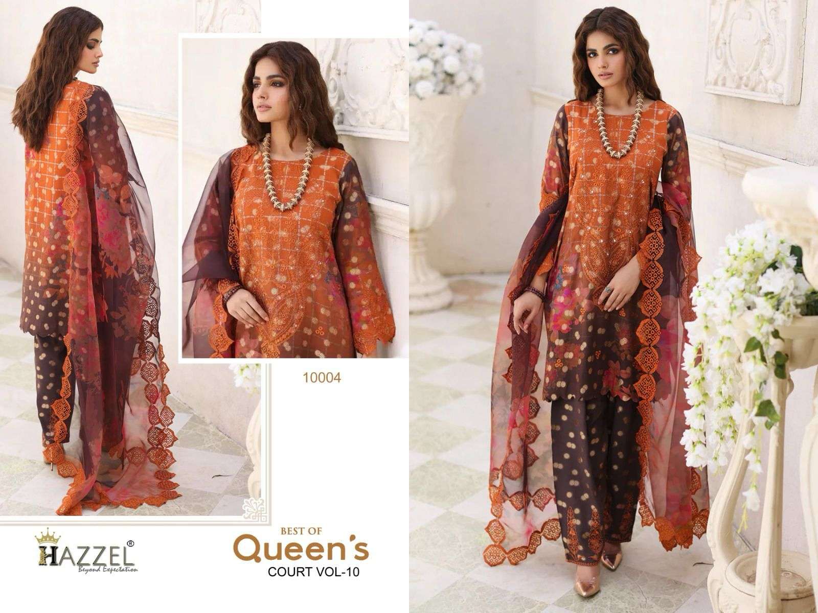 Hazzel Queens Court Vol 10 Cotton Dupatta Pakistani Suits Wholesale catalog