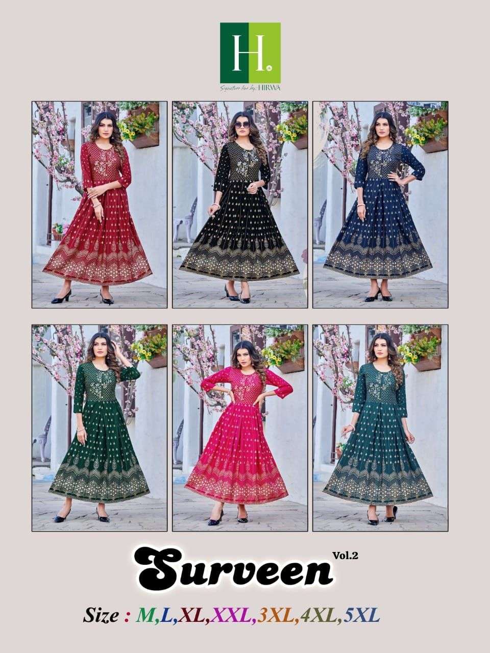 HIRWA  Golden Surveen Vol.2 Kurti Wholesale catalog