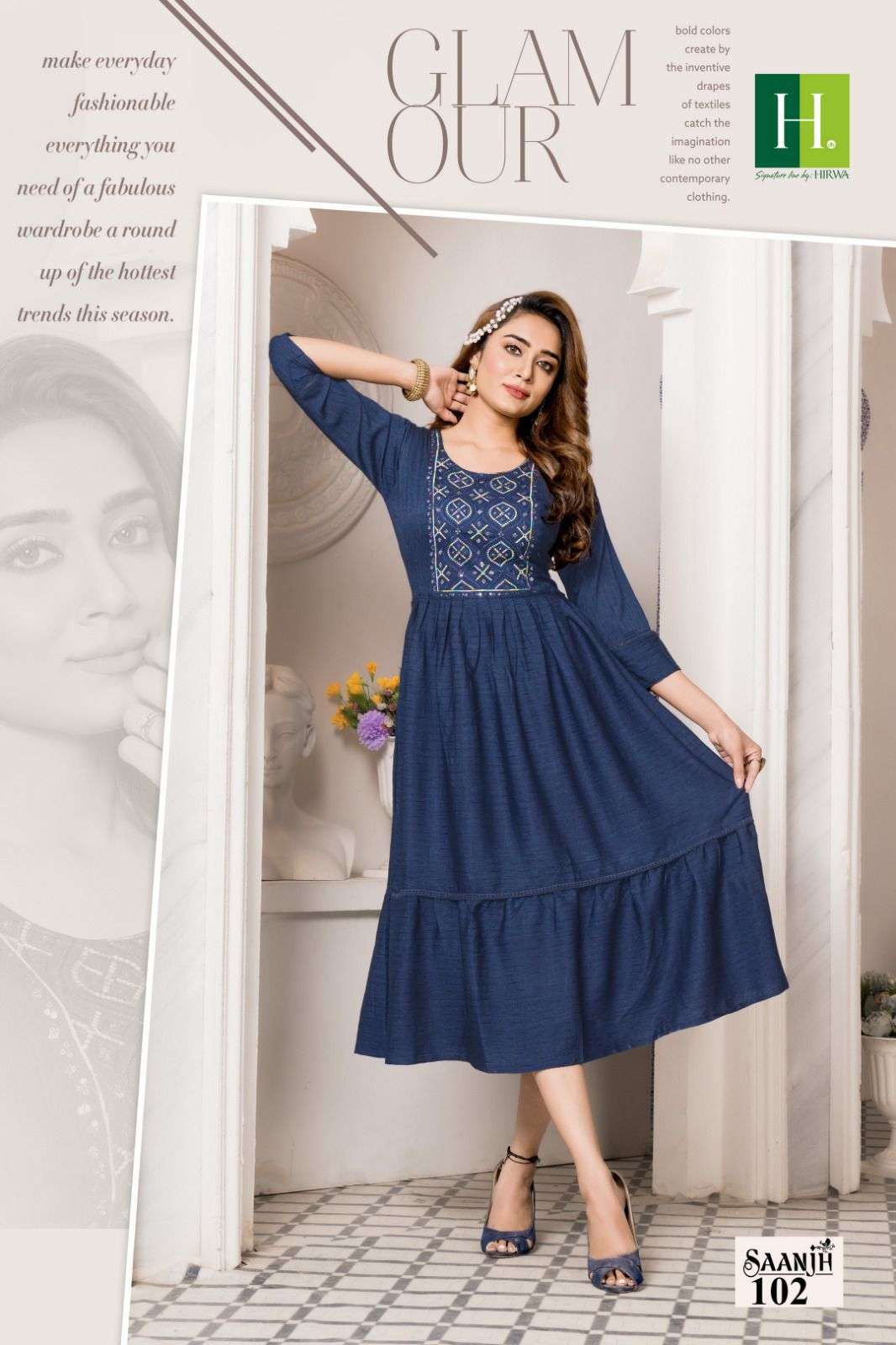 HIRWA Saanjh Vol.1 Kurti Wholesale catalog