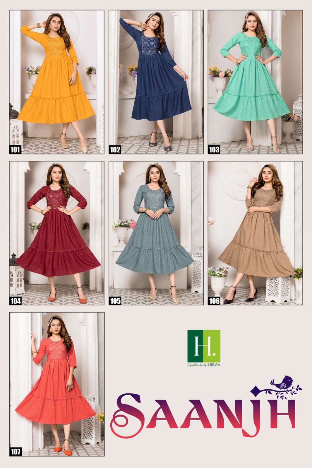 HIRWA Saanjh Vol.1 Kurti Wholesale catalog
