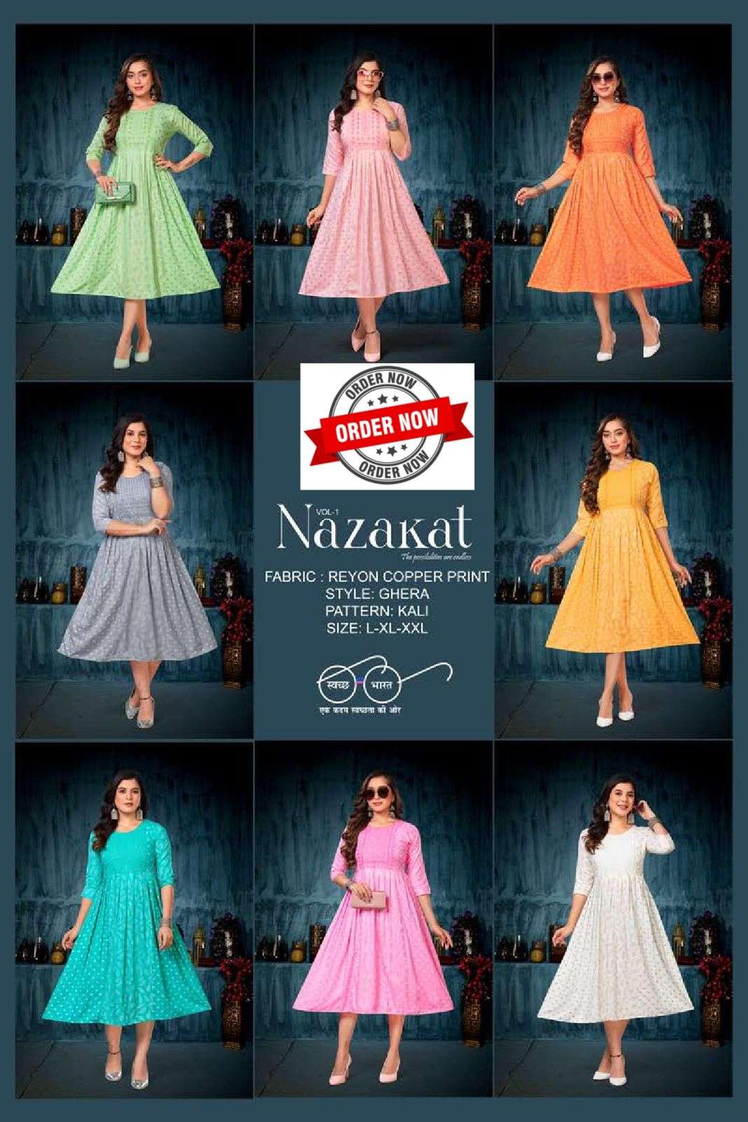 JLF NAZAKAT VOL.1 Kurti Wholesale catalog