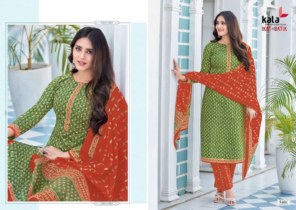 Kala Ikat And Batik -Kurti Pant With Dupatta -Wholeslae Catalog