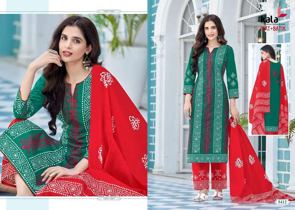 Kala Ikat And Batik -Kurti Pant With Dupatta -Wholeslae Catalog