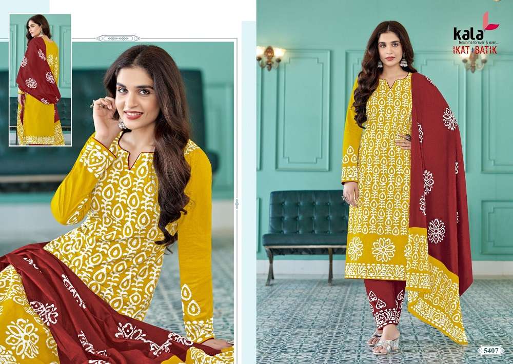 Kala Ikat And Batik -Kurti Pant With Dupatta -Wholeslae Catalog