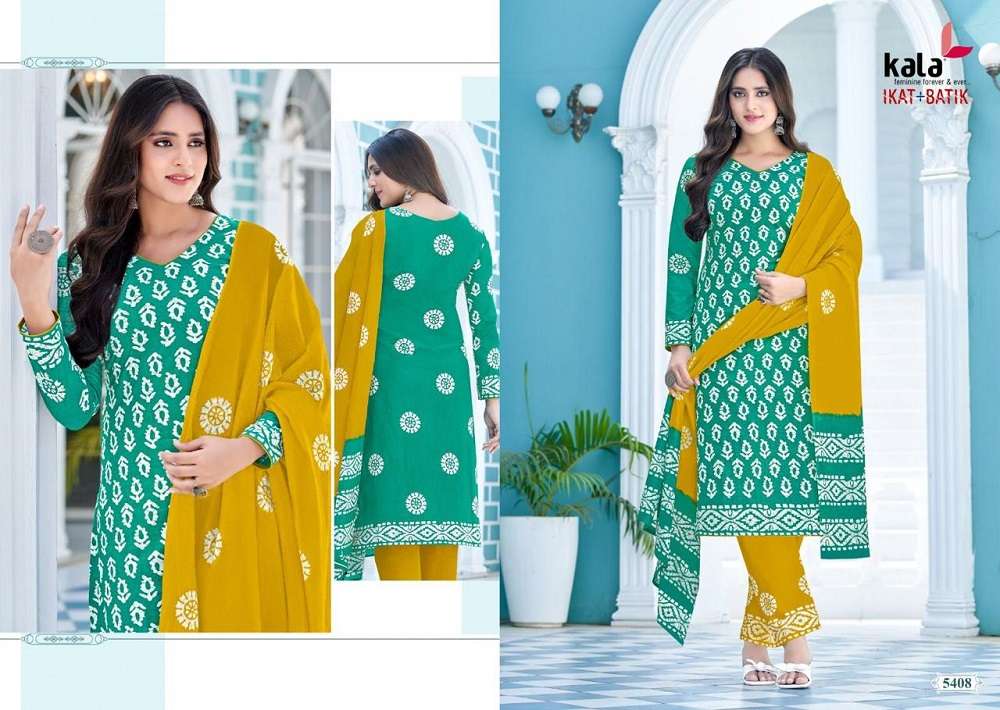Kala Ikat And Batik -Kurti Pant With Dupatta -Wholeslae Catalog
