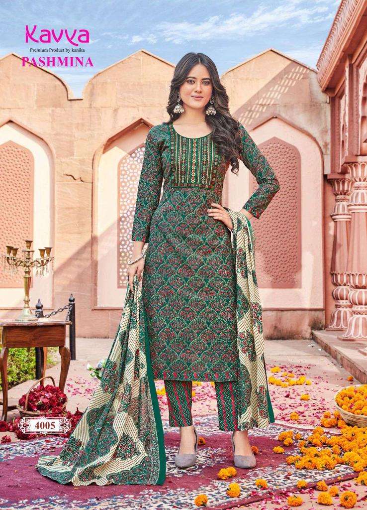 Kavya Pashmina Vol-4 -Kurti Pant With Dupatta -Wholesale Catalog