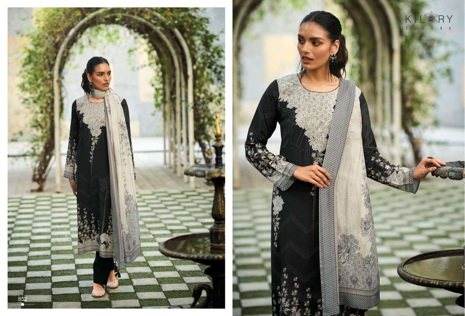 Kilory Blackberry Muslin Printed Designer Salwar Kameez Wholesale catalog