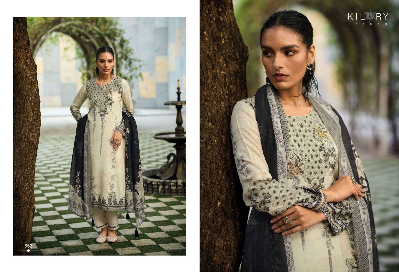 Kilory Blackberry Muslin Printed Designer Salwar Kameez Wholesale catalog