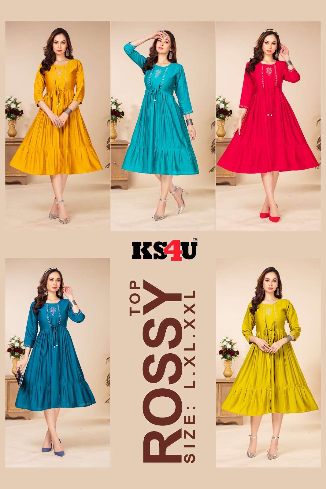 Ks4u ROSSY GHERA TOP Kurti Wholesale catalog