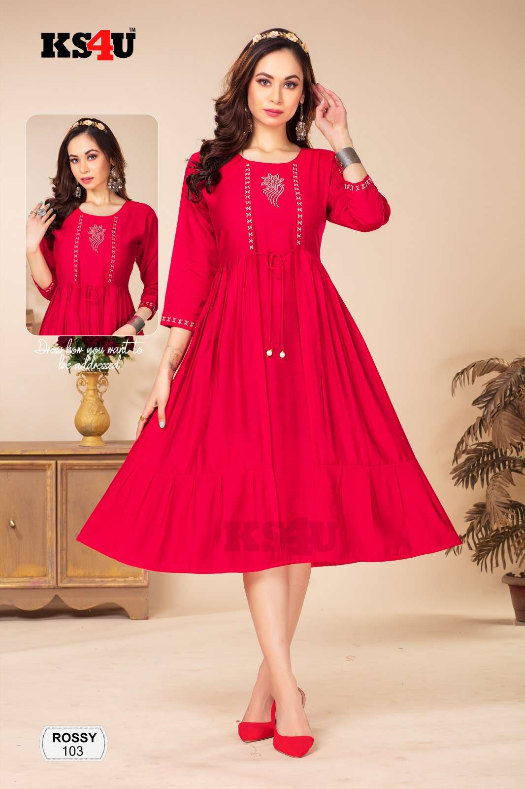 Ks4u ROSSY GHERA TOP Kurti Wholesale catalog