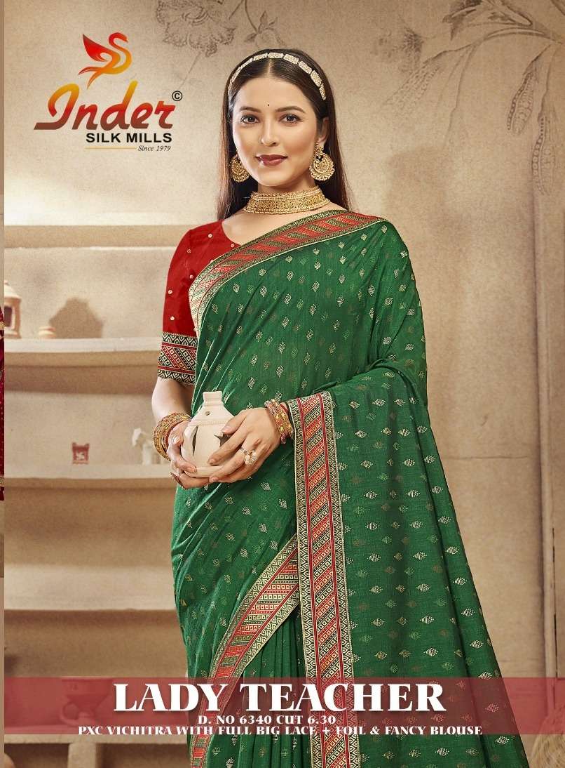 LADY TEACHER 6340 INDER SILK MILLS Saree Wholesale catalog