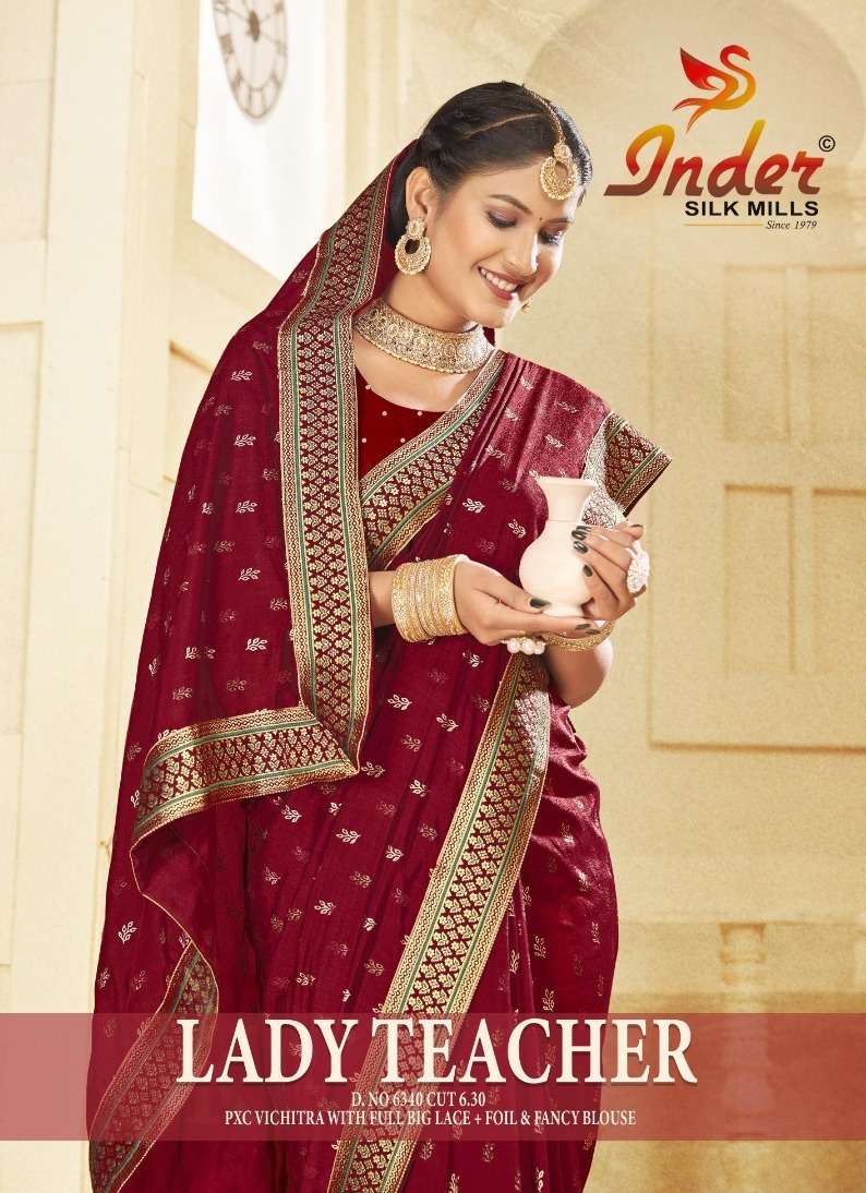 LADY TEACHER 6341 INDER SILK MILLS Saree Wholesale catalog