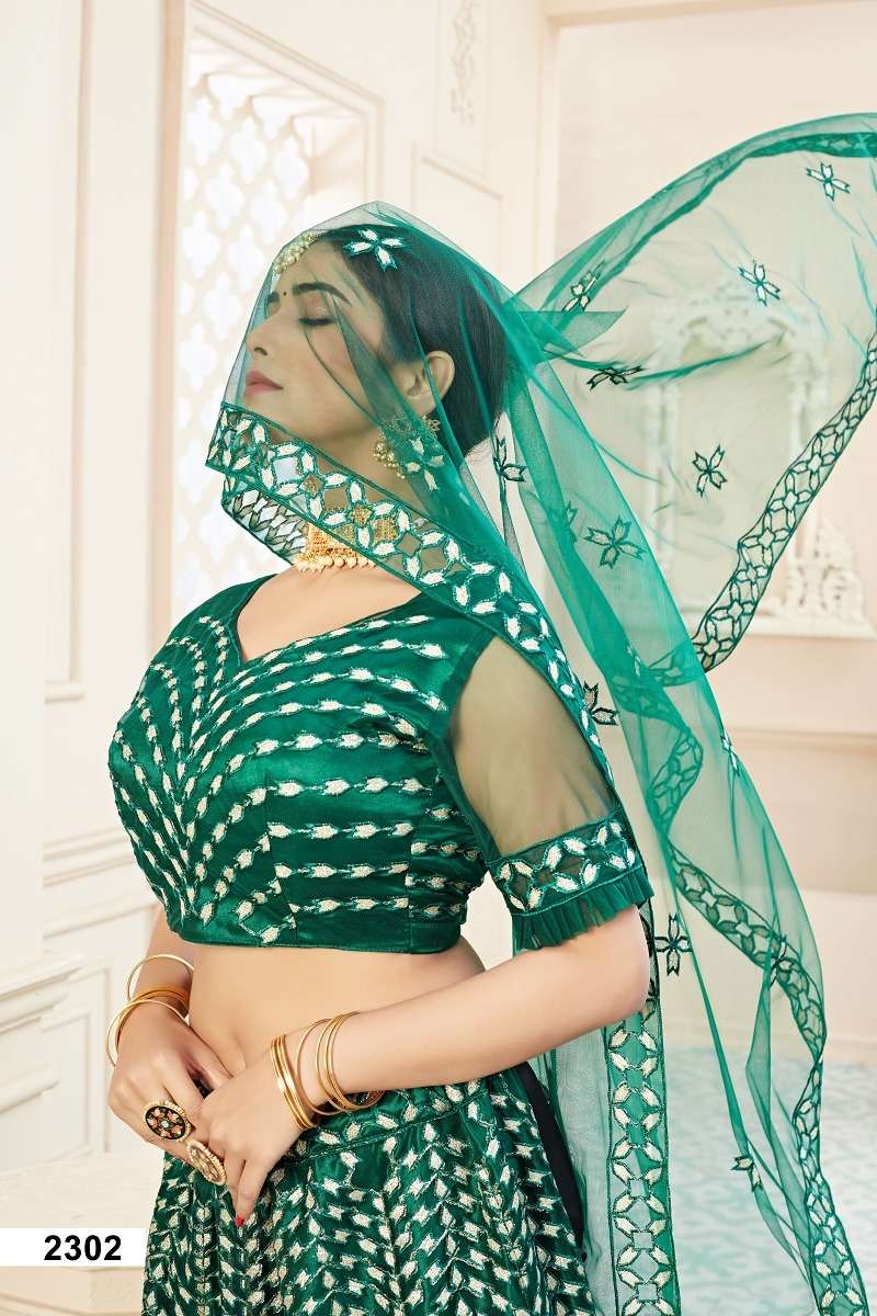 LIHAAZ VOL – 01 GREEN WEDDING LEHENGA CHOLI Wholesale catalog
