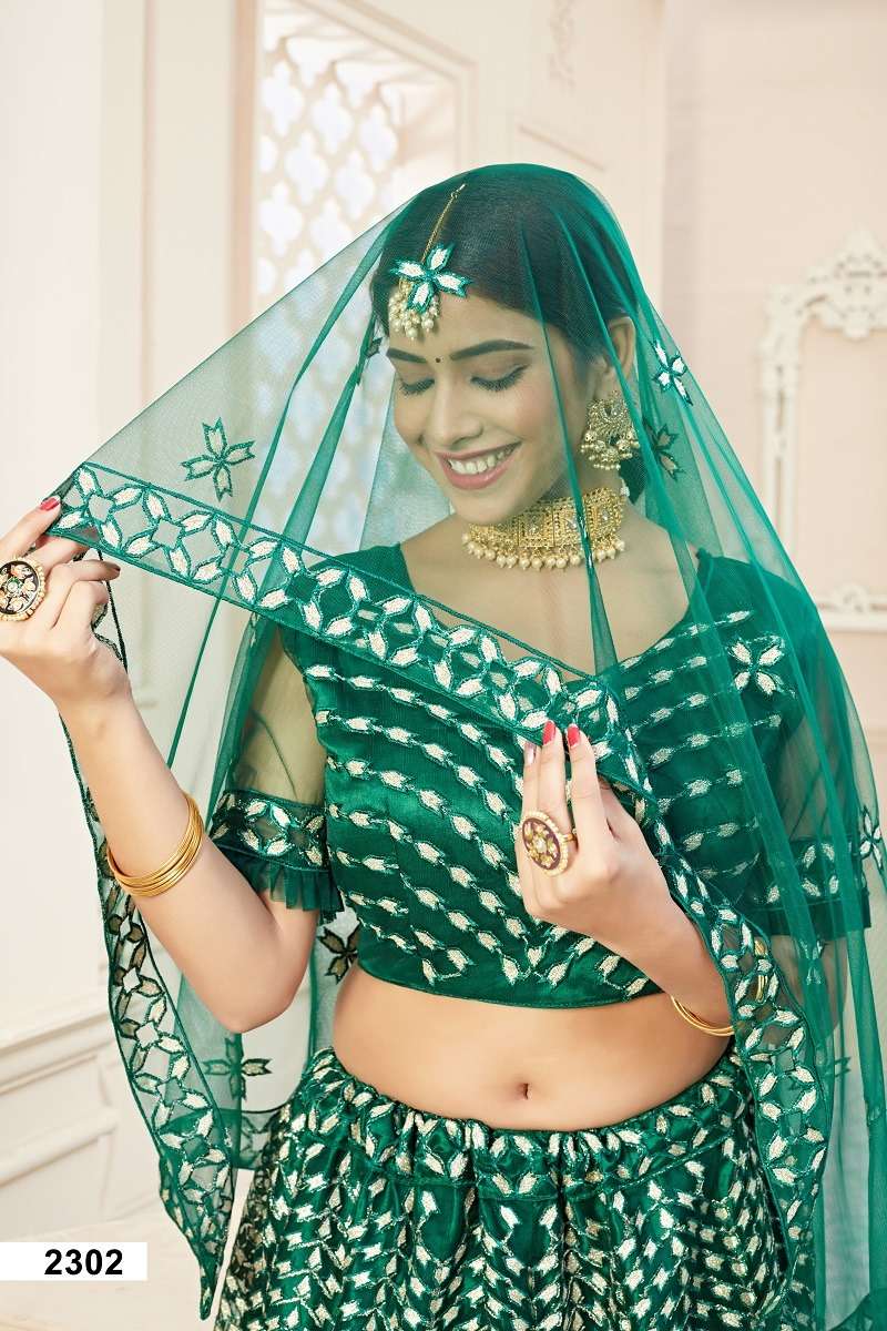 LIHAAZ VOL – 01 GREEN WEDDING LEHENGA CHOLI Wholesale catalog