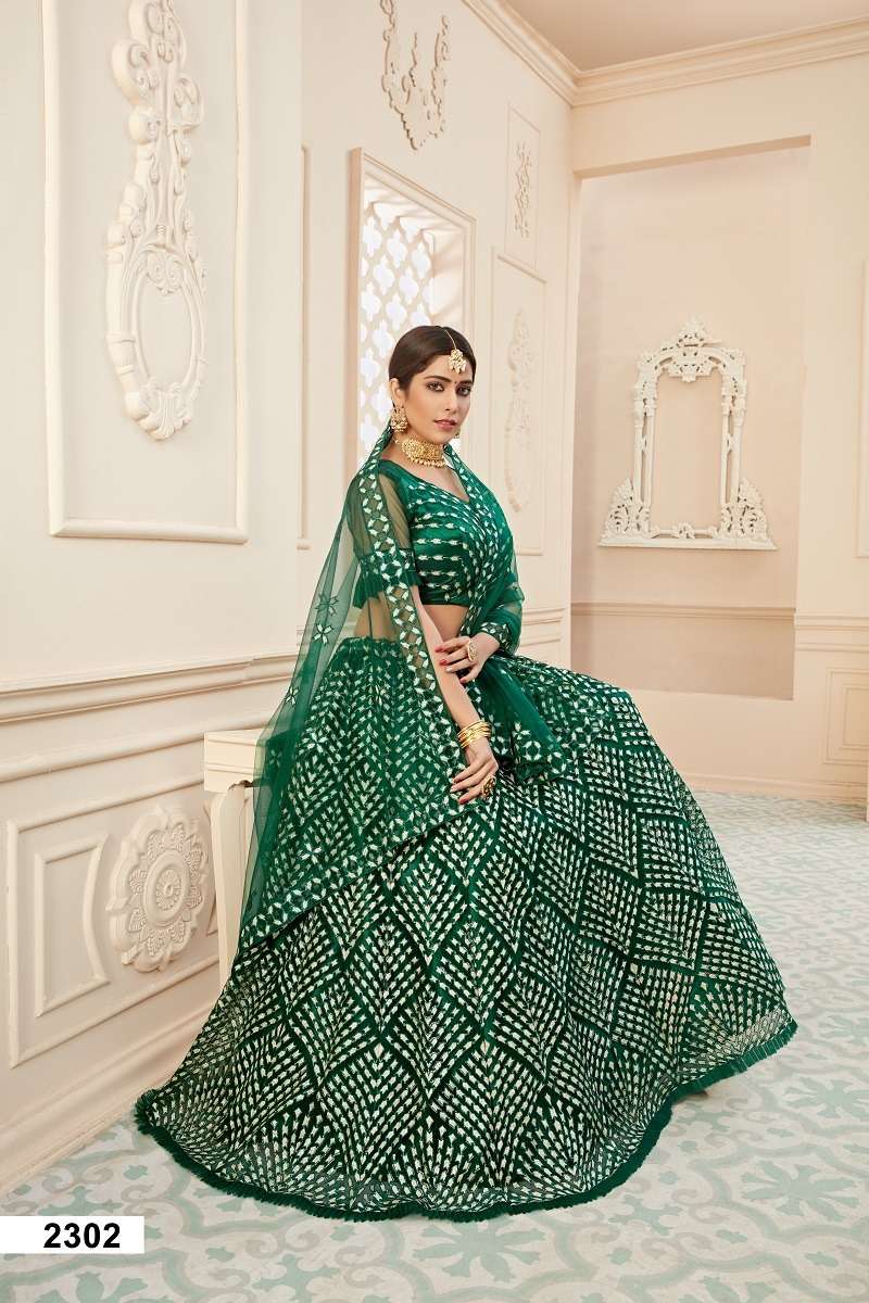 LIHAAZ VOL – 01 GREEN WEDDING LEHENGA CHOLI Wholesale catalog