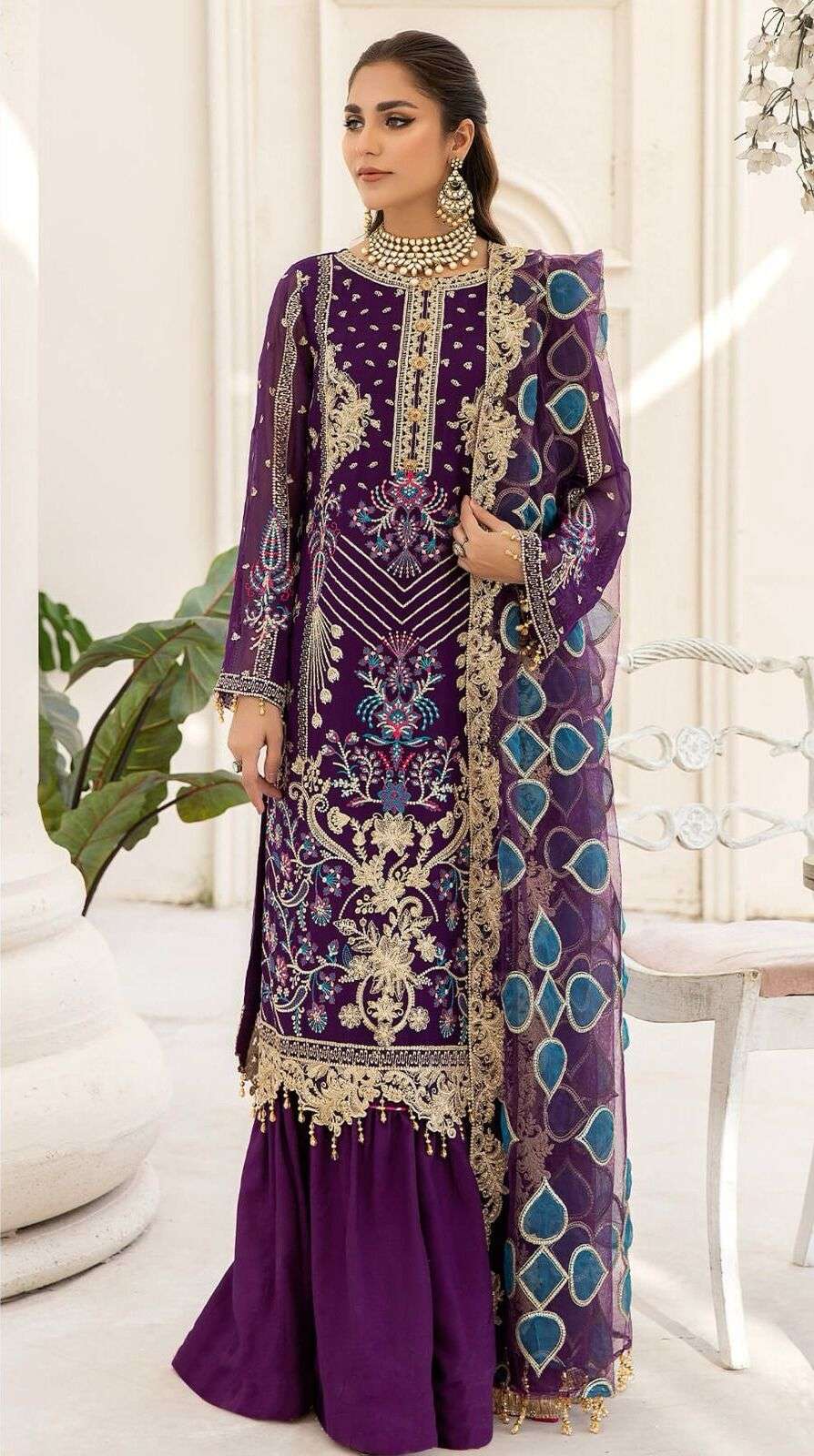 Mahnur M 101 Embroidered Georgette Salwar Kameez Wholesale catalog