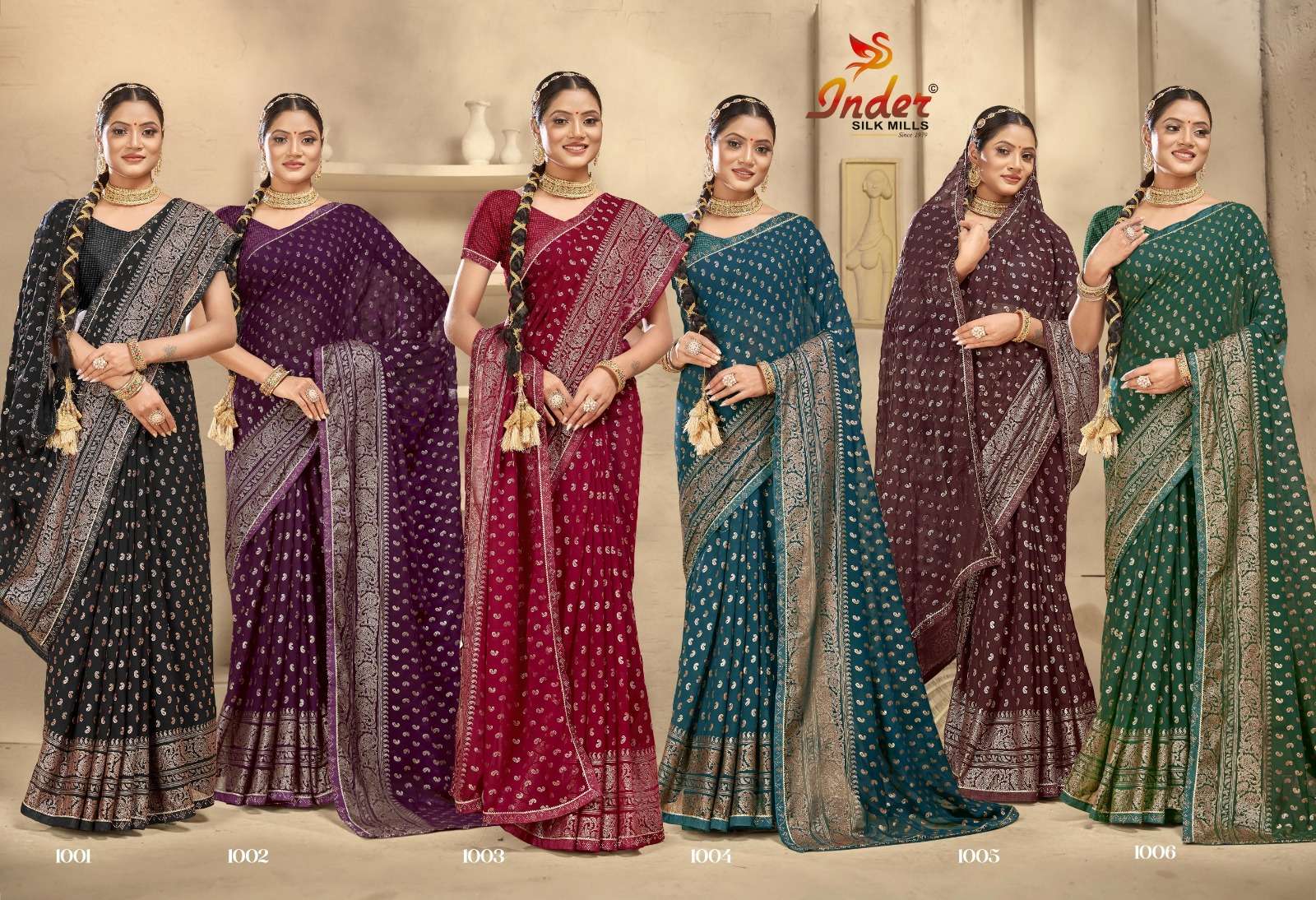 MASALA PAPAD 6465 INDER SILK MILLS Saree Wholesale catalog