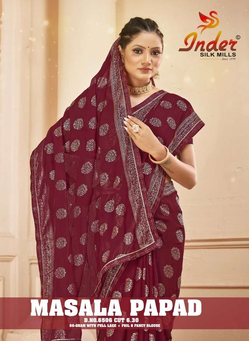 MASALA PAPAD 6506 INDER SILK MILLS Saree Wholesale catalog