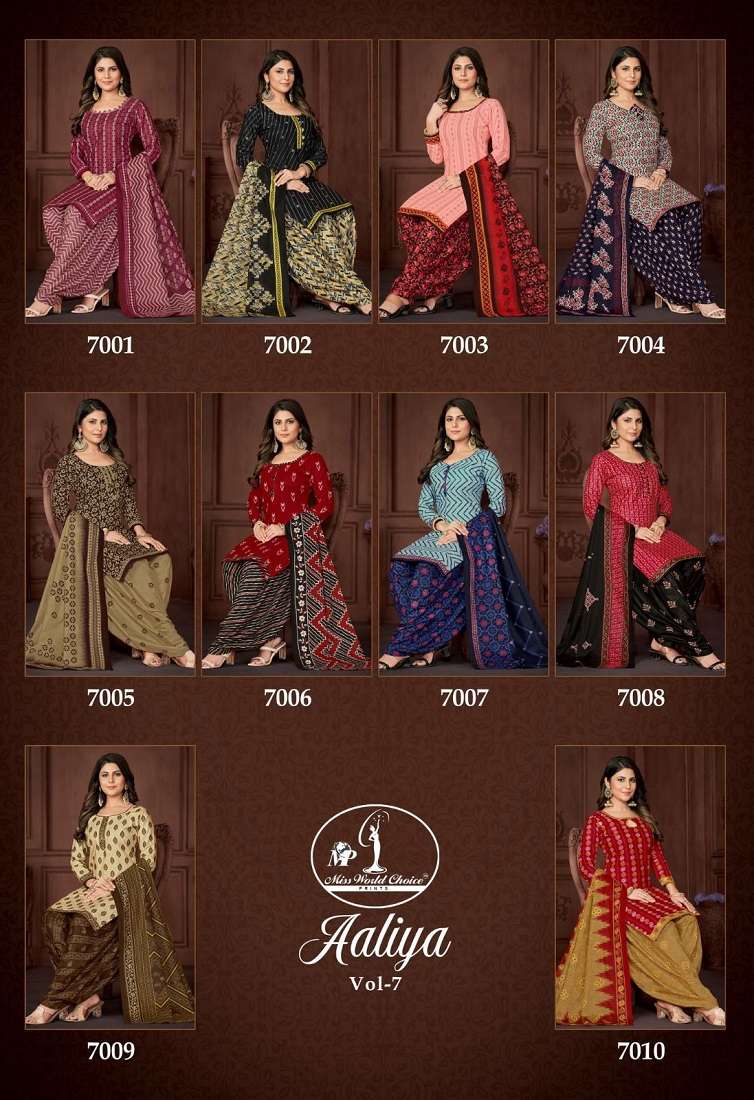 Miss World Aaliya Vol-7 -Dress Material -Wholesale Catalog